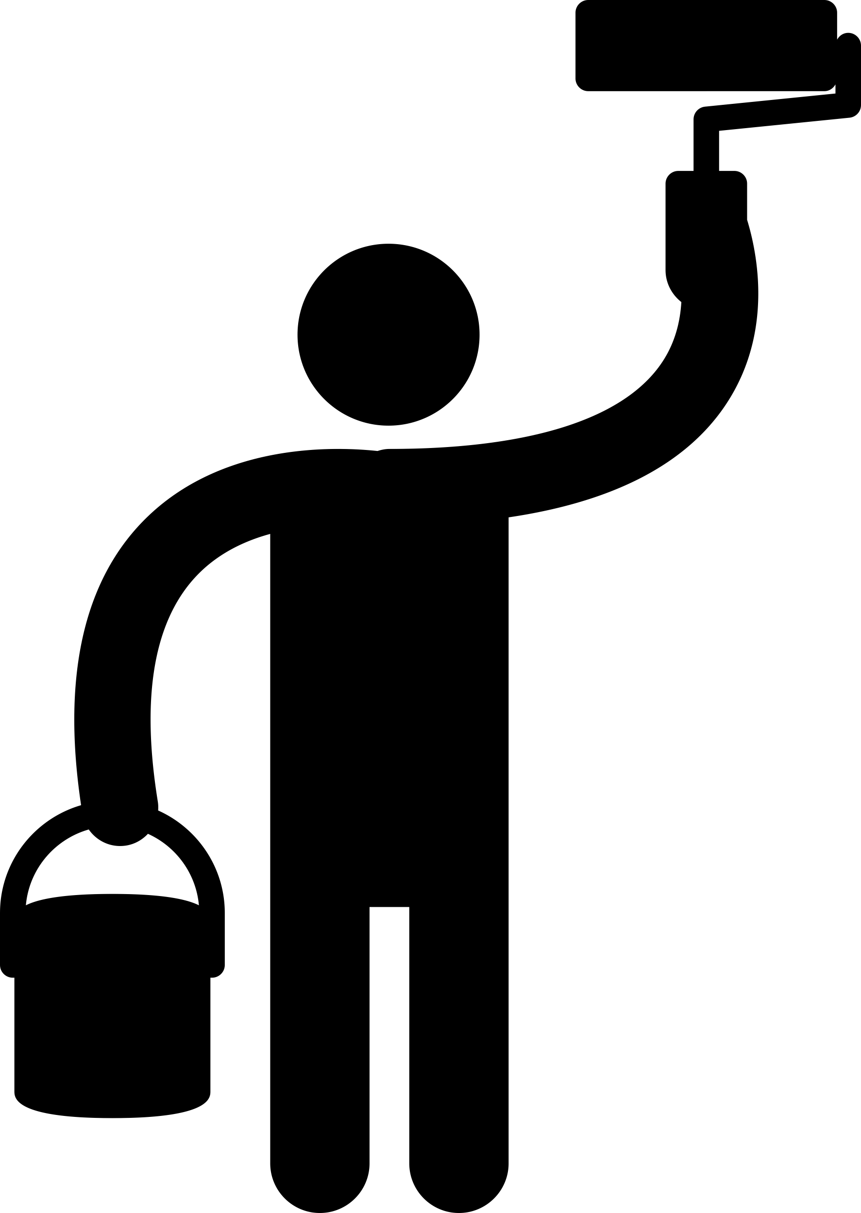 Painter With Roller And Paint Bucket Sketch Drawing Svg Free Vectors